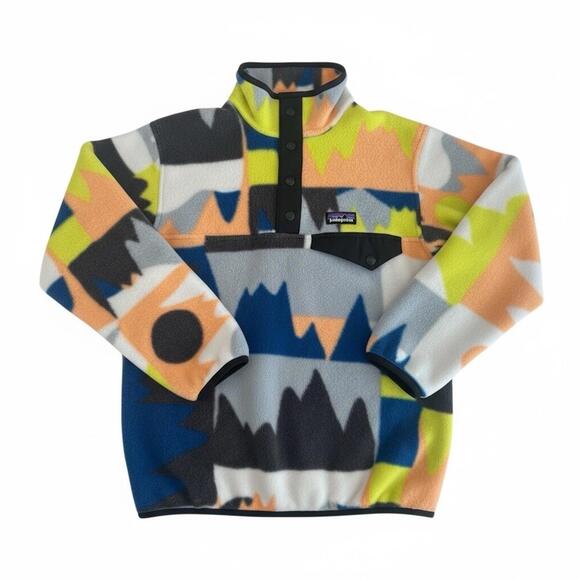 $89 Patagonia's Kid's Lightweight Synchilla Snap-T Frontera Endless Blue M (10)